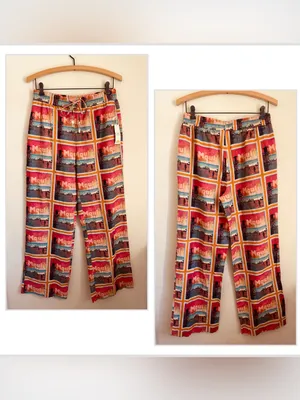 C&C California Maui Beach Linen Blend Wide Leg Lounge Pants NWT M Coastal Resort thumbnail 2