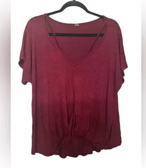 Women's Burgundy Top Red Size XL thumbnail 1