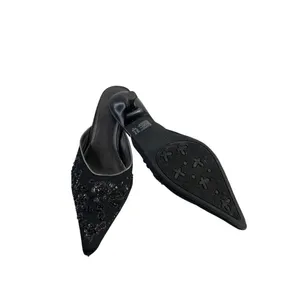 Find Women's Backless Low Heels Black Size 8 thumbnail 4