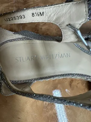 Stuart Weitzman Silver Metallic Lace-Up Espadrille Flats Size 8.5M thumbnail 8
