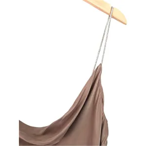 Zara Satin Mini Dress‎ in Taupe thumbnail 6
