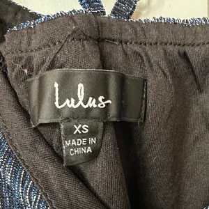 Lulu's Sparkly Blue silver Layered Mini strappy Dress XS EUC #hoco thumbnail 2