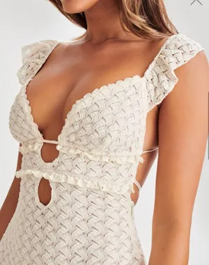 Meshki Ezra Lace Maxi Dress - Ivory thumbnail 3