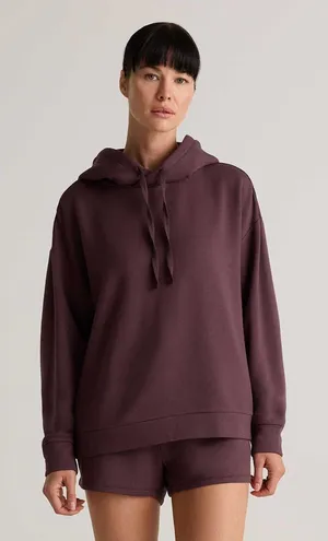 Quince Dark Brown Supersoft Fleece Pullover Hoodie thumbnail 1