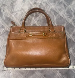 Etienne Aigner Brown Leather Satchel Handbag thumbnail 1