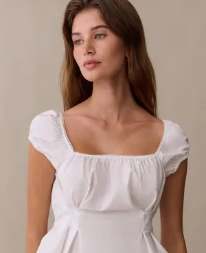 NWT Few Moda Novalie Top size 2 white cotton cap sleeve crop thumbnail 1