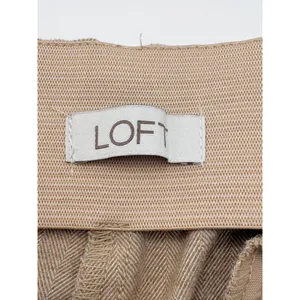 LOFT Trousers Womens‎ 14 Brown High Waist Elastic Back Ankle Pants Herringbone thumbnail 6