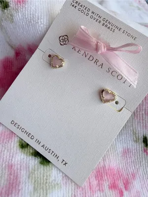 Kendra Scott Anna 14K Gold Over Brass Stud Earrings - Rose Quartz thumbnail 1