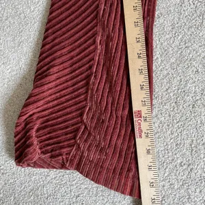 Free People Velvet Boho Ribbed High Rise Flare Pants Burgundy Red Size XS thumbnail 12