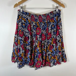 Maeve Anthropologie Floral Paisley Tiered Mini Skirt Navy Pink Orange‎ Large thumbnail 8