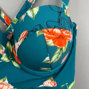 Cupshe NEW 0X Green Floral Moulded One Piece Swimsuit thumbnail 5