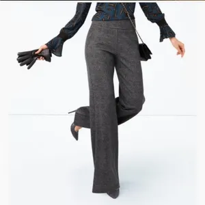 CAbi #3740 Bond High-Rise Gray Plaid Wide Leg Dress Pant Trouser, 8 thumbnail 12