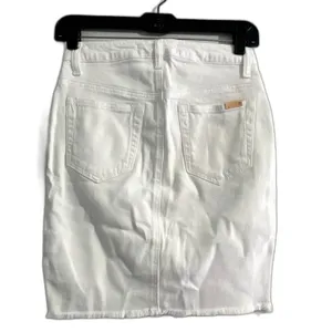 Joes Jeans Womens Field Skirt White Denim Fringe Mini Coastal Boho Size 24 Waist thumbnail 3