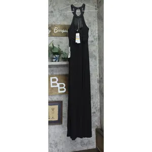 Speechless Juniors Embellished Ruched Cutout Gown Dress Black 3 thumbnail 2