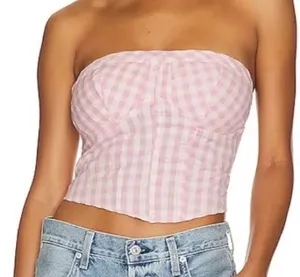 Free People Leilani Gingham Tube Top thumbnail 1