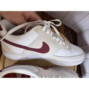 Nike Court Vision‎ Low Shoe, Suede & Leather, Red Cream White, Women's, Size 8.5 thumbnail 7