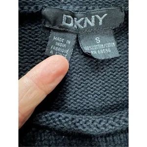DKNY black knit chunky sweater‎ womens size small thumbnail 6