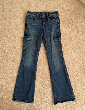 American Eagle Cargo Kick Bootcut Jeans thumbnail 1