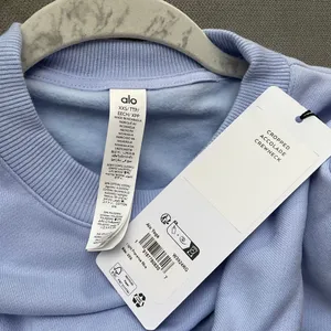 Alo Yoga Cropped Accolade Crewneck Light Provence Blue XXS thumbnail 5