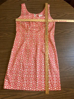 Laundry by Design Size 4 Red and White Geometric Sleeveless Shift Dress thumbnail 4