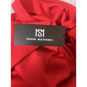Sarin Mathews Red One Shoulder Dress Women’s Medium NWT. thumbnail 5