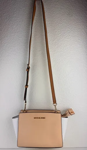 Michael Kors Crossbody Bag Selma White‎ Leather Satchel Purse thumbnail 1