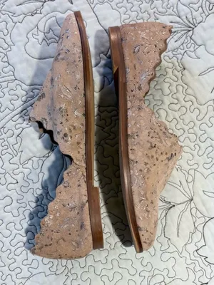 💥KLUB NICO Georgette Scalloped Pewter Floral Flat Made in Spain EU 36 US 6💛 thumbnail 6