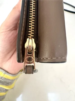 Coach Leather Wallet Classic Style Light Brown thumbnail 6