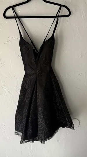 Jump Apparel Dress Vintage Y2k 5/6 Black Fit‎ and Flare Glitter Fairy Whimsigoth thumbnail 1