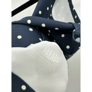 Parade C3 Invisible Wireless Bra Navy Blue Polka Dot Women‎ 38DD Bralette CO2 thumbnail 6