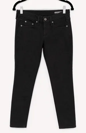 Rag & Bone Equestrian Skinny Jeans Womens 25‎ Black Stretch Denim Minimalist thumbnail 1
