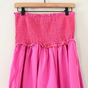 Pomander Place Tuckernuck fuchsia Strapless Jessie Dress Smocked Cotton Size L thumbnail 11