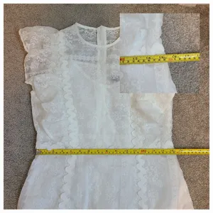 Beulah Style Exquisite Lace Long Midi Dress Medium White Bridal Cottage Prairie thumbnail 8