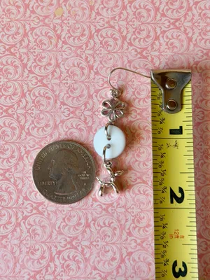 Handmade retro fairy boho funky cottage style button dangle earrings🌀🌼 thumbnail 4