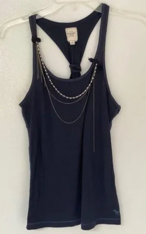 Abercrombie & Fitch Navy Racerback Tank thumbnail 6