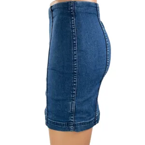 Free People Women's Blue Medium Wash High Waist Denim Jean Pencil Mini Skirt 0 thumbnail 2