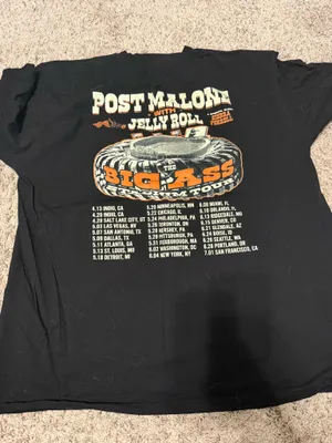 Post Malone and Jelly Roll Concert Tee Black Size XL thumbnail 2