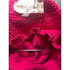 Altar'd State Pink Smocked Puff Sleeve Mini Dress Square Neck Ruffle Hem Small thumbnail 3