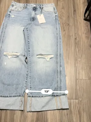 Hidden Jeans High-Rise Light Blue Extra Wide Leg Distressed Jeans thumbnail 11
