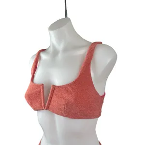 Lovers and Friends Kodoma Pink Textured V Wire 2 Piece Bikini Set Swimwear M/L thumbnail 2