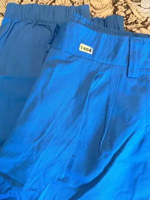 Halara M Blue Elastic Waist Cotton Blend Jogger Pants With Pockets Size M thumbnail 3