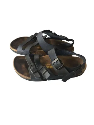 Birkenstock Ellice Navy Blue Triple-Strap Slingback Sandals 36 Narrow Women's 5 thumbnail 3