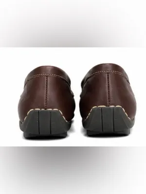 L.L.Bean Women’s Brown Leather Driving Loafers Moc Toe Flats Size 7.5M thumbnail 4