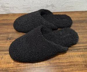 Bombas Sunday Slipper Faux-Fur Sherpa Slip-On Mule In Black - Women's Size 6 thumbnail 1