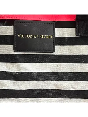Vintage Y2K Victoria’s Secret Pink Striped Tote Bag Beach Shoulder Bag 💗 thumbnail 4