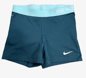 Nike Pro Teal Blue Spandex Compression Shorts Women’s Medium thumbnail 1