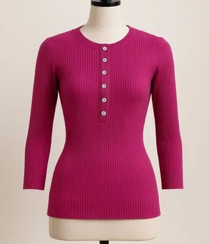 Ralph Lauren Polo Jeans Co. Pink Henley Sweater M thumbnail 1