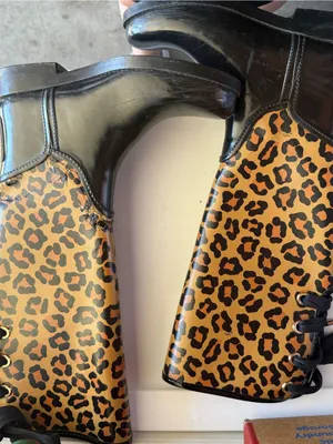Coach Leopard Print Winter Rain Boots - Black & Tan 7 thumbnail 1