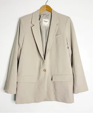 Abercrombie & Fitch Tan Blazer Single Button Tailored Small thumbnail 1