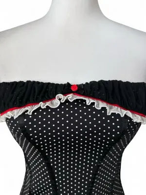 Ann Summers Polka Dot Corset Black Size M thumbnail 4